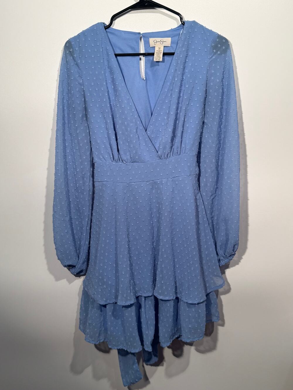 Jessica Simpson Women's Swiss Dot Tiered Mini Dress Size M